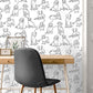 Purchase FD43783 Brewster Wallpaper, Ansel Black Dog Sketches - Medley1