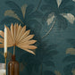 Purchase FD43789 Brewster Wallpaper, Jones Teal Palm Tree - Medley1