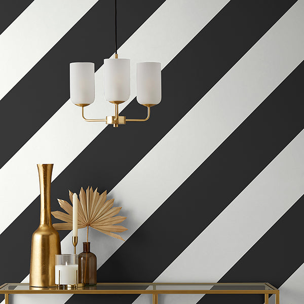 Purchase FD43804 Brewster Wallpaper, Zander Black Modern Diagonal - Medley12