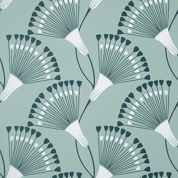 Purchase FD43805 Brewster Wallpaper, Wilder Light Blue Fanning Flower - Medley