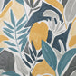 Purchase FD43806 Brewster Wallpaper, Marisol Yellow Artistic Leaf - Medley