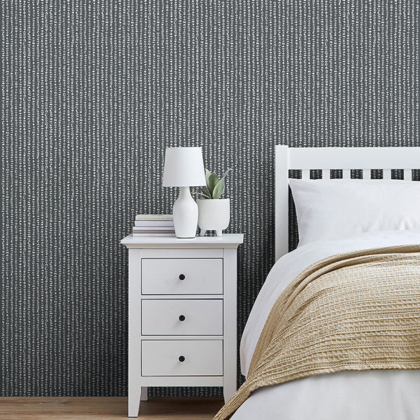 Purchase FD43808 Brewster Wallpaper, Salvador Black Shape Stripes - Medley1