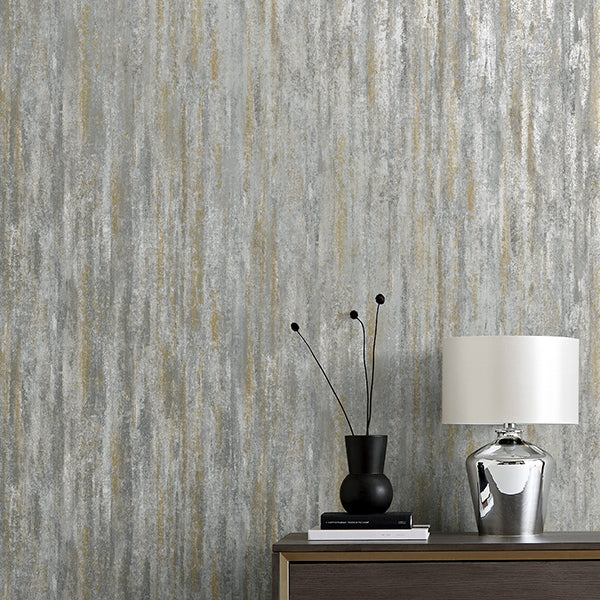 Purchase FD43811 Brewster Wallpaper, Belen Grey Textured Stripe - Medley1