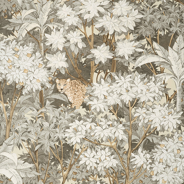 Purchase FD43815 Brewster Wallpaper, Kamali Neutral Leopard Trees - Medley