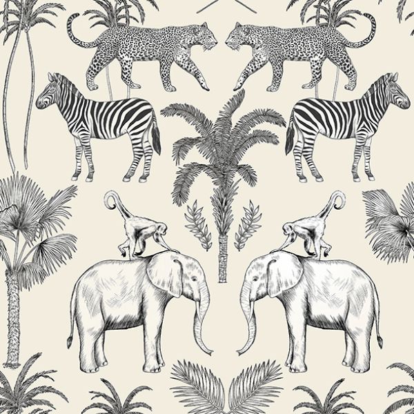 Purchase FD43817 Brewster Wallpaper, Nauman Eggshell Safari Walk - Medley