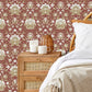 Purchase FD43823 Brewster Wallpaper, Issey Red Floral - Medley1