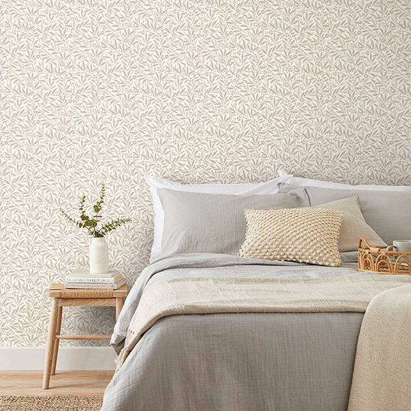 Purchase FD43824 Brewster Wallpaper, Rabanne Neutral Ditsy Leaves - Medley1