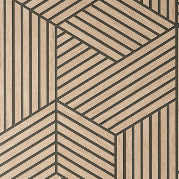 Purchase FD43825 Brewster Wallpaper, Gerrit Light Brown Geometric Panel - Medley