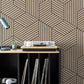Purchase FD43825 Brewster Wallpaper, Gerrit Light Brown Geometric Panel - Medley12