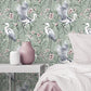 Purchase FD43826 Brewster Wallpaper, Simonetta Seafoam Heron - Medley1