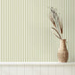 Purchase FD43828 Brewster Wallpaper, Chirico Green Ticking Stripe - Medley1