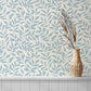 Purchase FD43838 Brewster Wallpaper, Marin Blue Leaf Trail - Medley1