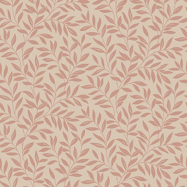 Purchase FD43840 Brewster Wallpaper, Marin Blush Leaf Trail - Medley
