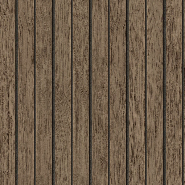 Purchase FD43842 Brewster Wallpaper, Manolo Brown Wooden Slat - Medley