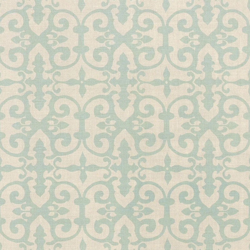 Buy FERN003 Ferne Park Aqua by Schumacher Fabric