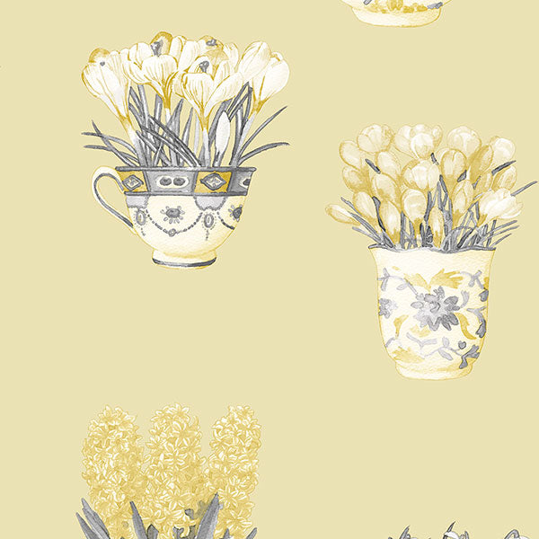 Purchase Fk34420 | Fresh Kitchens 5, Yellow Floral - Norwall Wallpaper