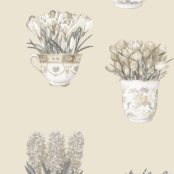 Purchase Fk34422 | Fresh Kitchens 5, Beige Floral - Norwall Wallpaper