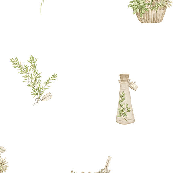Purchase Fk34432 | Fresh Kitchens 5, Green Floral - Norwall Wallpaper