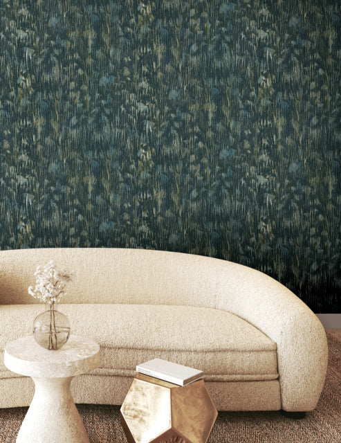 Purchase Fm1001 | Formations, Gilded Plume Teal - York Wallpaper