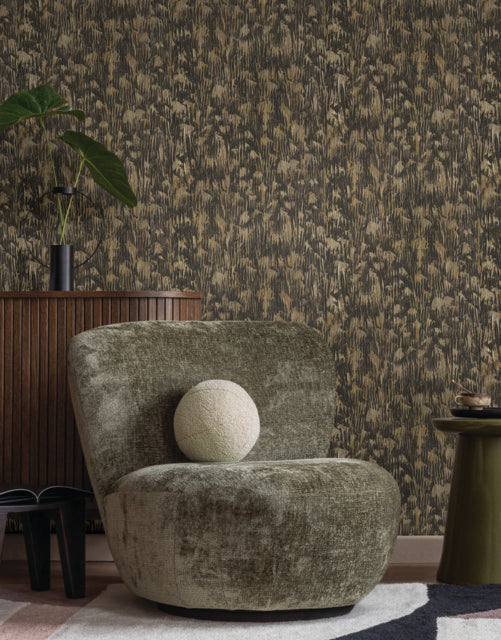 Purchase Fm1004 | Formations, Gilded Plume Black - York Wallpaper