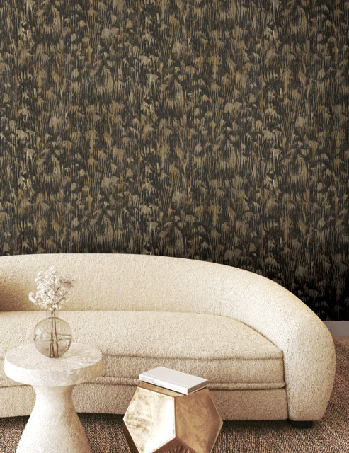 Purchase Fm1004 | Formations, Gilded Plume Black - York Wallpaper