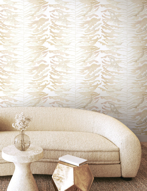 Purchase Fm1041 | Formations, Leaf Column Taupe - York Wallpaper