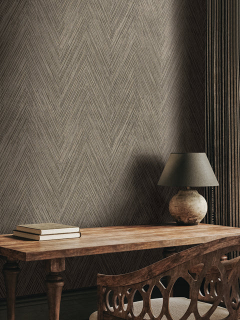 Purchase Fm1051 | Formations, Thatched Chevron Charcoal - York Wallpaper