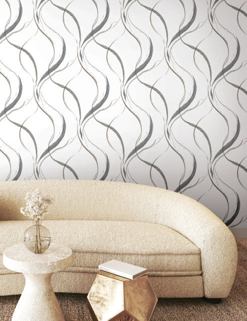 Purchase Fm1092 | Formations, Ink Flow Black & Cocoa - York Wallpaper