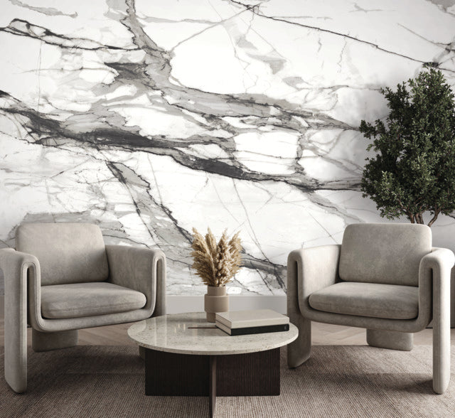 Purchase Fm1109M | Formations, Imperial Marble Black & White Wall Mural - York Wallpaper