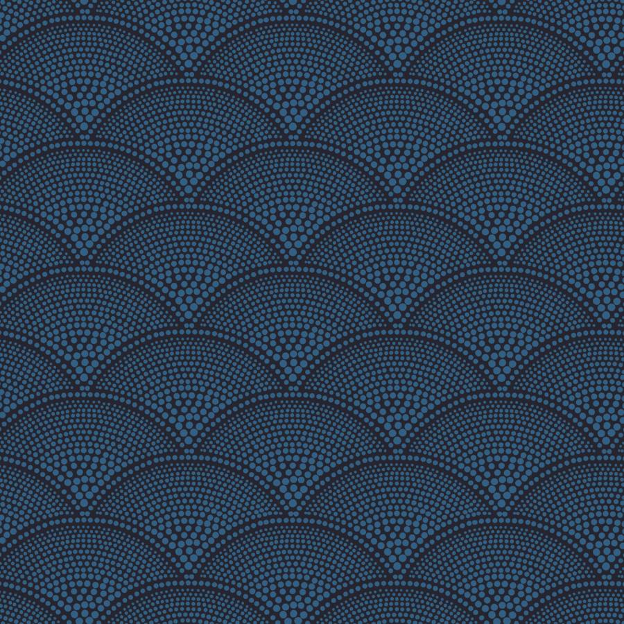 Sample F111-8028 Feather Fan Hyac On Char by Cole and Son Fabric
