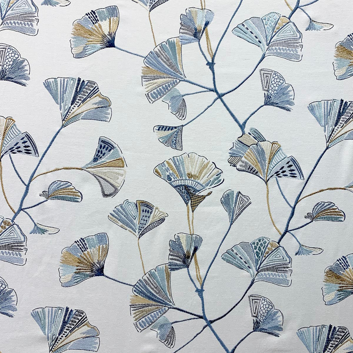 Select 10298 Gingko River Blue Magnolia Fabric