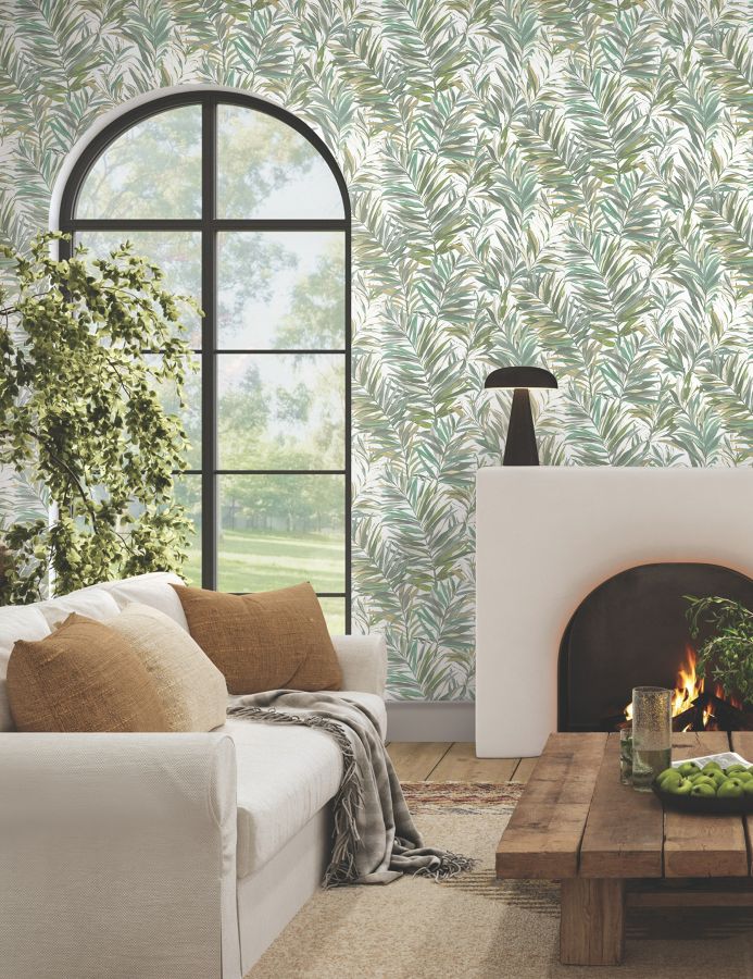 Purchase Gn2542 | Woodnote, Swaying Palms Olive & Aegean - York Wallpaper