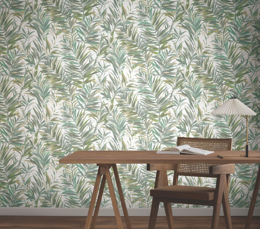 Purchase Gn2542 | Woodnote, Swaying Palms Olive & Aegean - York Wallpaper