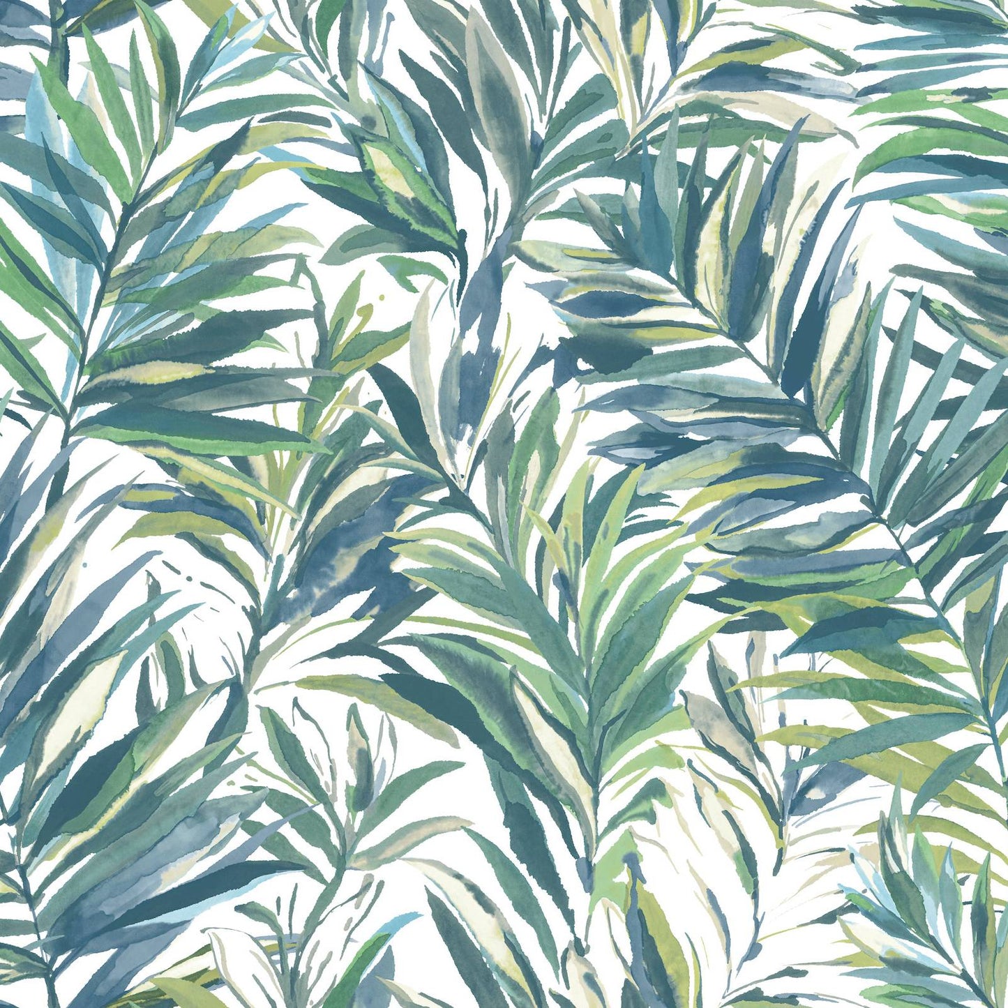 Purchase Gn2544 | Woodnote, Swaying Palms Green & Blue - York Wallpaper