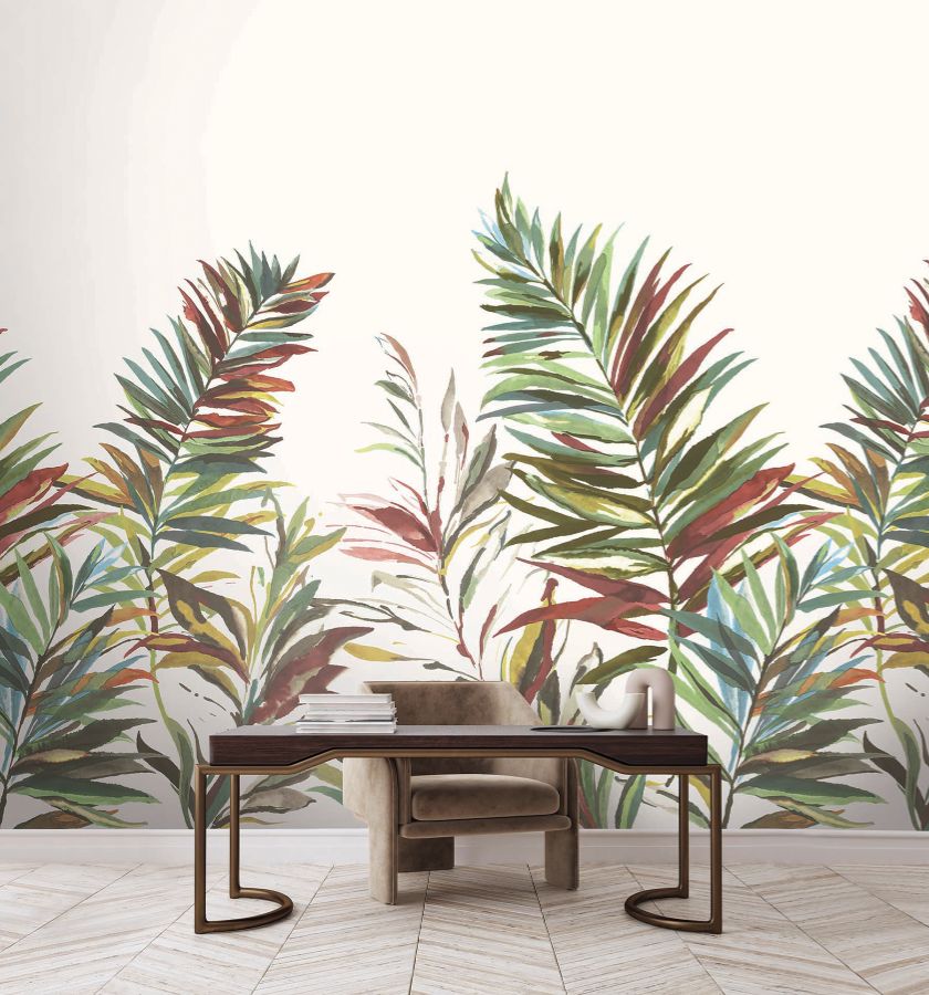 Purchase Gn2545M | Woodnote, Swaying Palms Rouge & Mink Mural - York Wallpaper