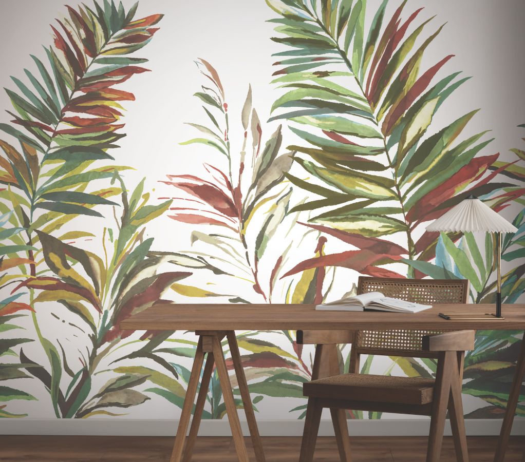 Purchase Gn2545M | Woodnote, Swaying Palms Rouge & Mink Mural - York Wallpaper