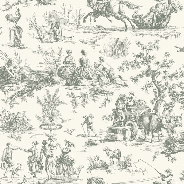 Purchase Gr5922 | Toile Resource Library, Seasons Toile - York Wallpaper