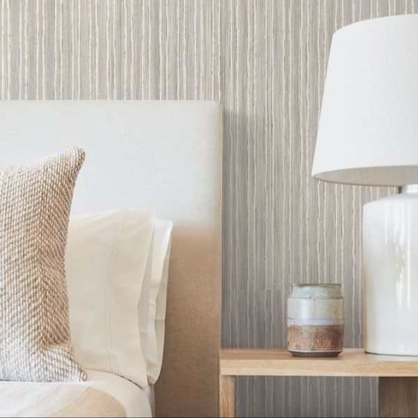 Purchase Grl88030 | Natural Palette Resource, Striped Cotton Gardenia - Ronald Redding Wallpaper