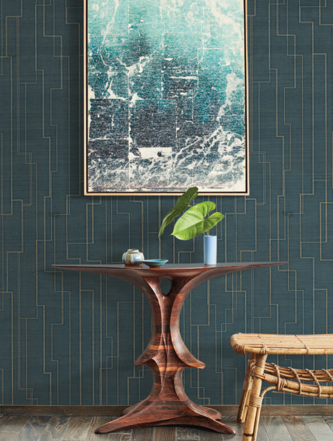 Purchase Gv0258 | Grasscloth & Natural Resource, Inlay Line - Ronald Redding Wallpaper