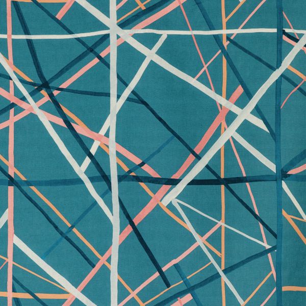 Sample - Gwf-3771.335.0 | Simpatico Print, Teal - Lee Jofa Modern Fabric