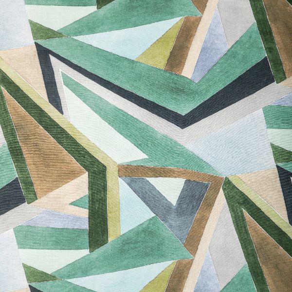 Sample - Gwf-3772.630.0 | Roulade Print, Juniper/Buff - Lee Jofa Modern Fabric