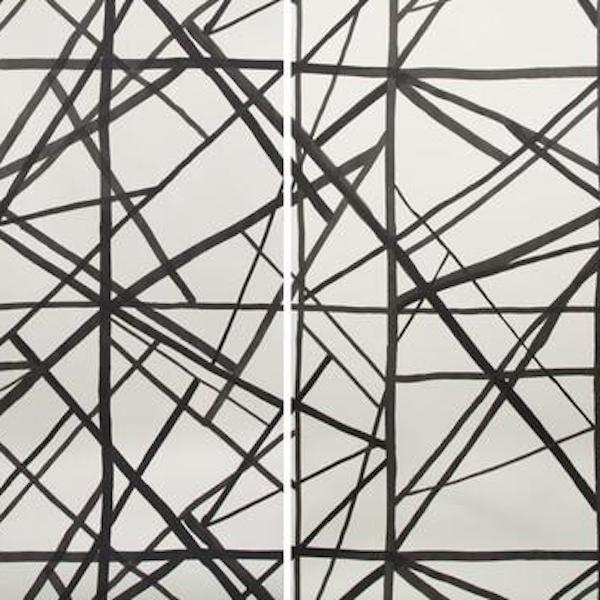 Sample GWP-3302.816 NEW.0 Channels Paper, Ebony/Iv by Lee Jofa Modern Wallpaper