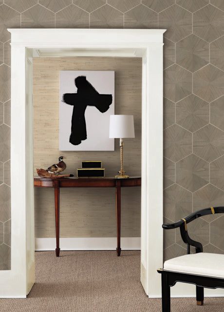 Purchase Ho2102Gv | Grasscloth & Natural Resource, Hexagram Wood Veneer - Ronald Redding Wallpaper