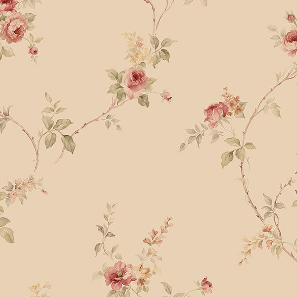 Purchase Im36400 | Silk Impressions 2, Brown Floral - Norwall Wallpaper