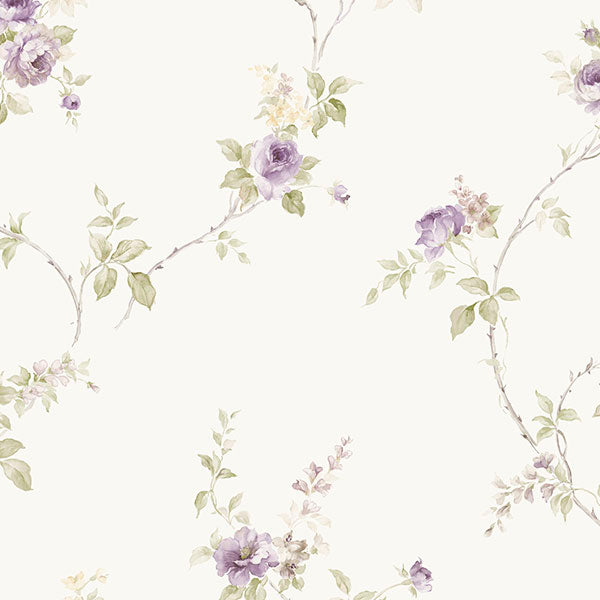 Purchase Im36401 | Silk Impressions 2, Purple Floral - Norwall Wallpaper