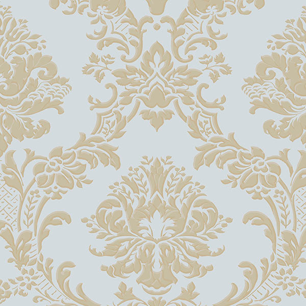 Purchase Im36405 | Silk Impressions 2, Blue Damask - Norwall Wallpaper