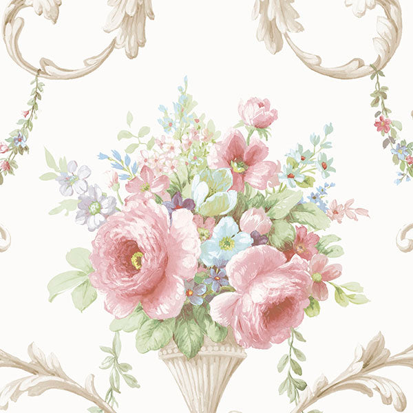 Purchase Im36419 | Silk Impressions 2, Pink Damask - Norwall Wallpaper