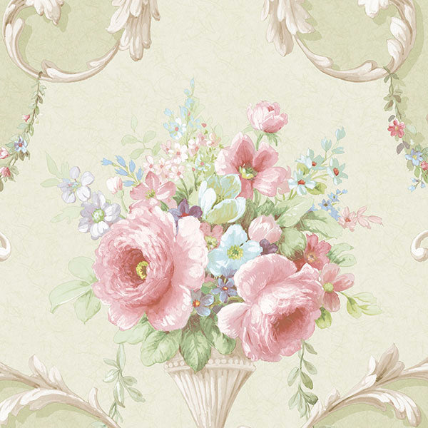 Purchase Im36421 | Silk Impressions 2, Pink Damask - Norwall Wallpaper