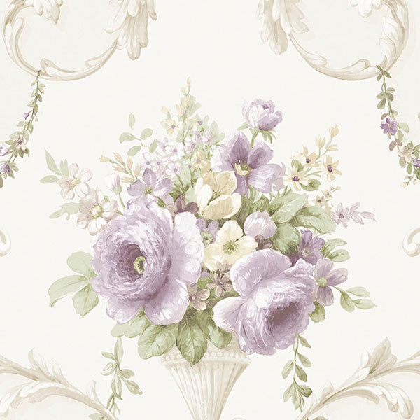 Purchase Im36423 | Silk Impressions 2, Purple Damask - Norwall Wallpaper