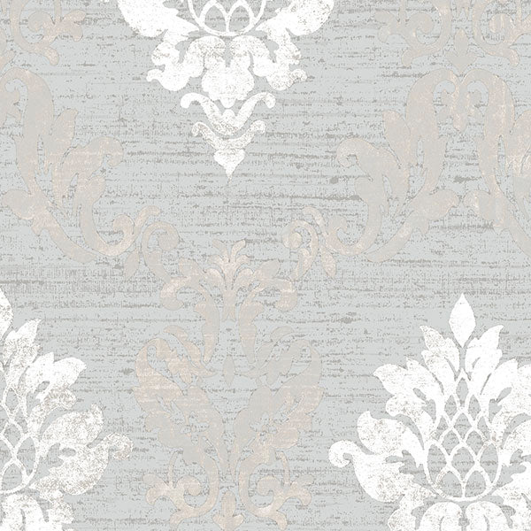 Purchase Im36426 | Silk Impressions 2, Blue Damask - Norwall Wallpaper